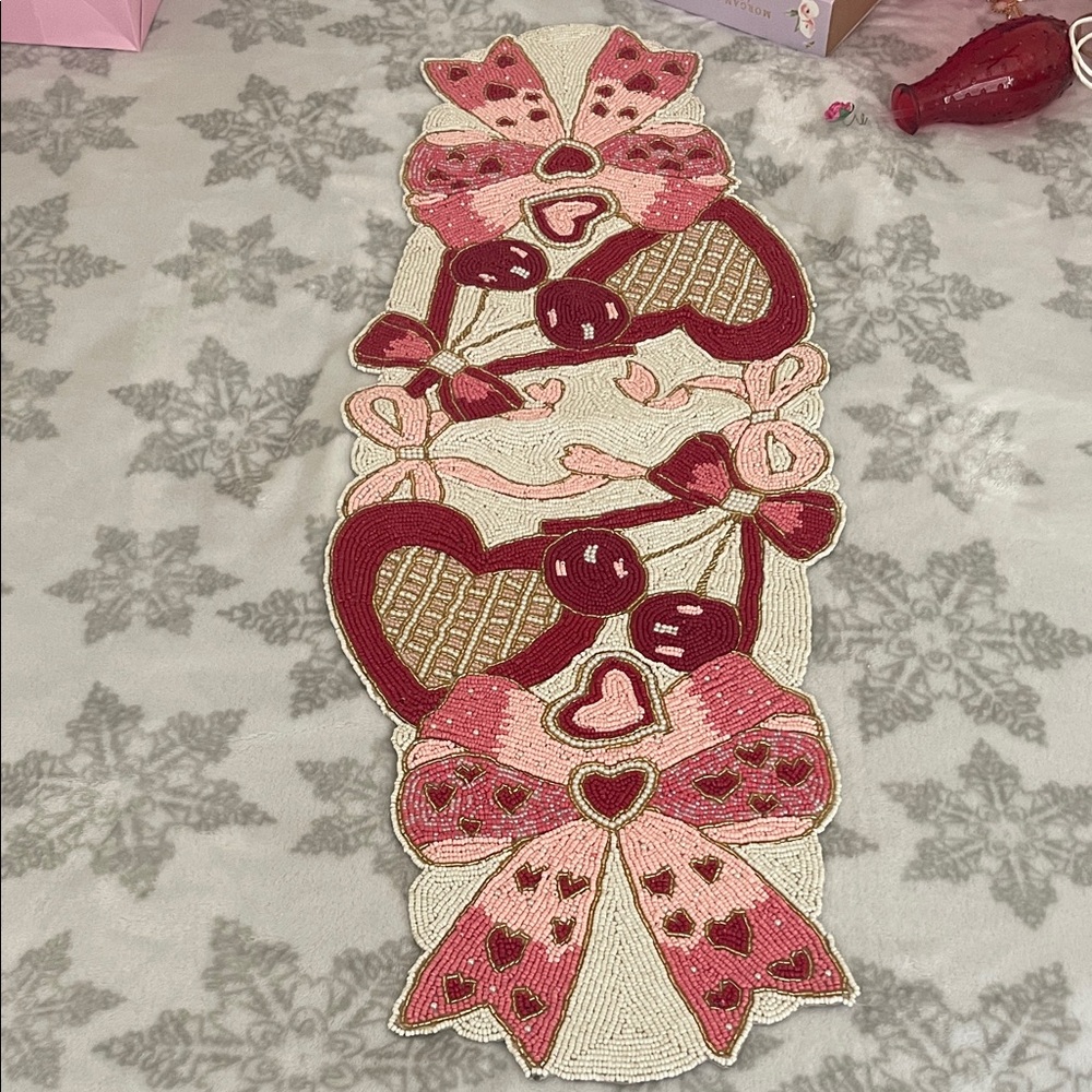 Pink and Red Decorative Table Runner
